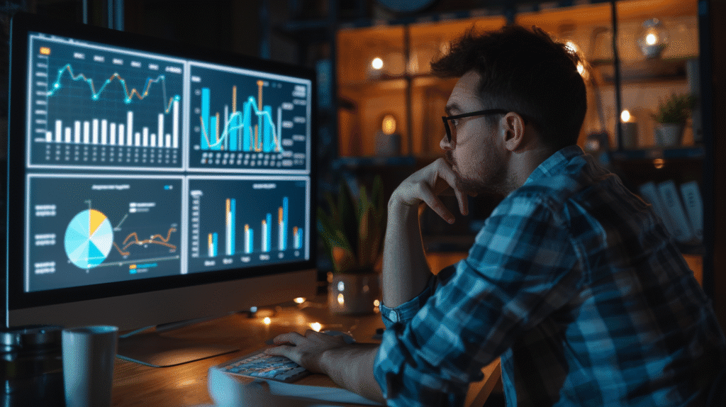 Man performing website audit