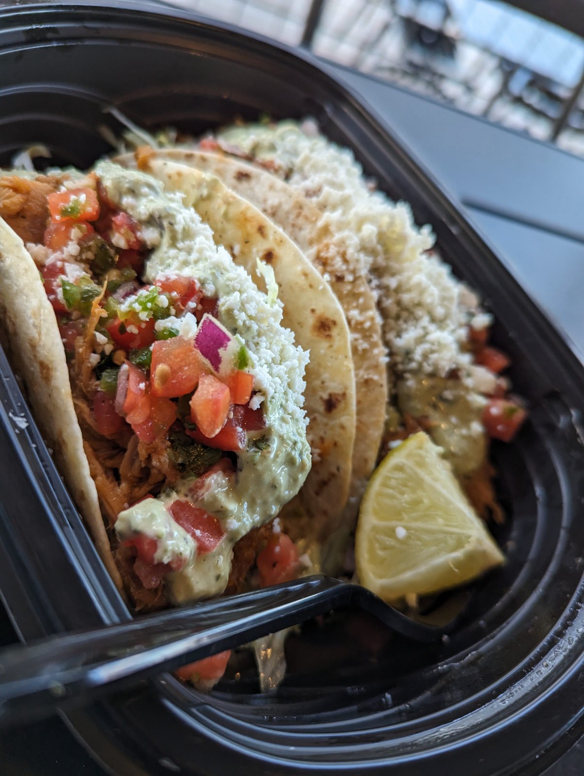 Barbacoa street tacos at Gordingo's