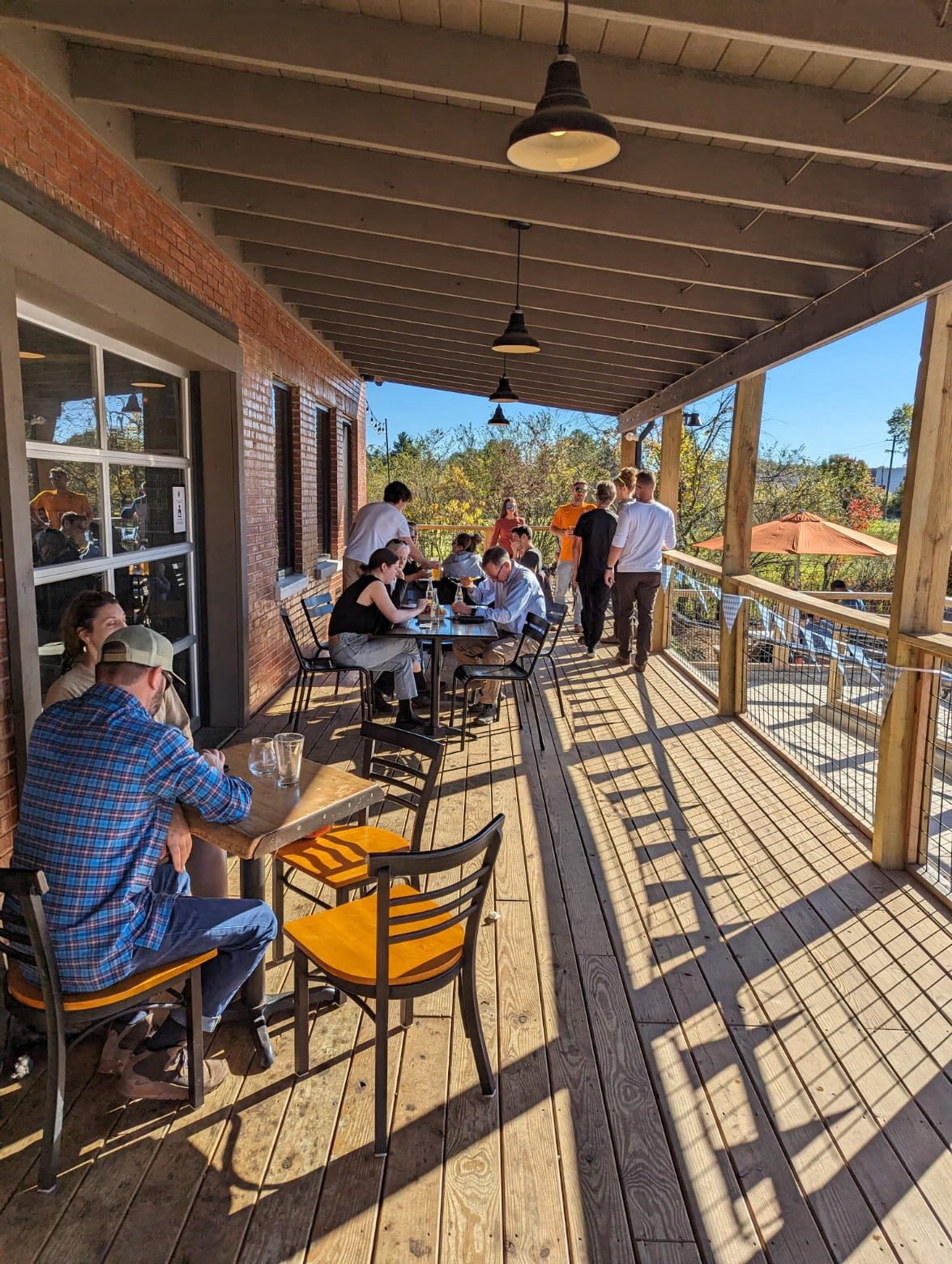 The covered patio at Ecusta Brewery where Gordingo's serves